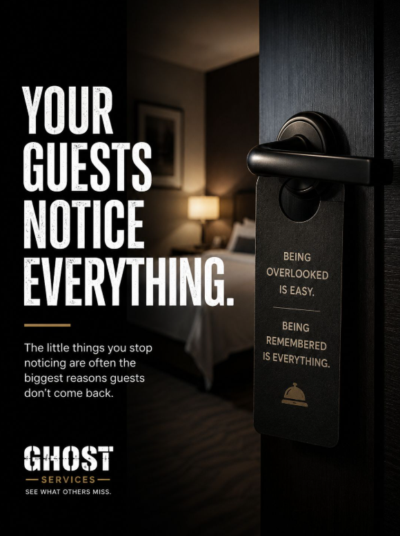Ghost Services hospitality mystery shopping advertisement
